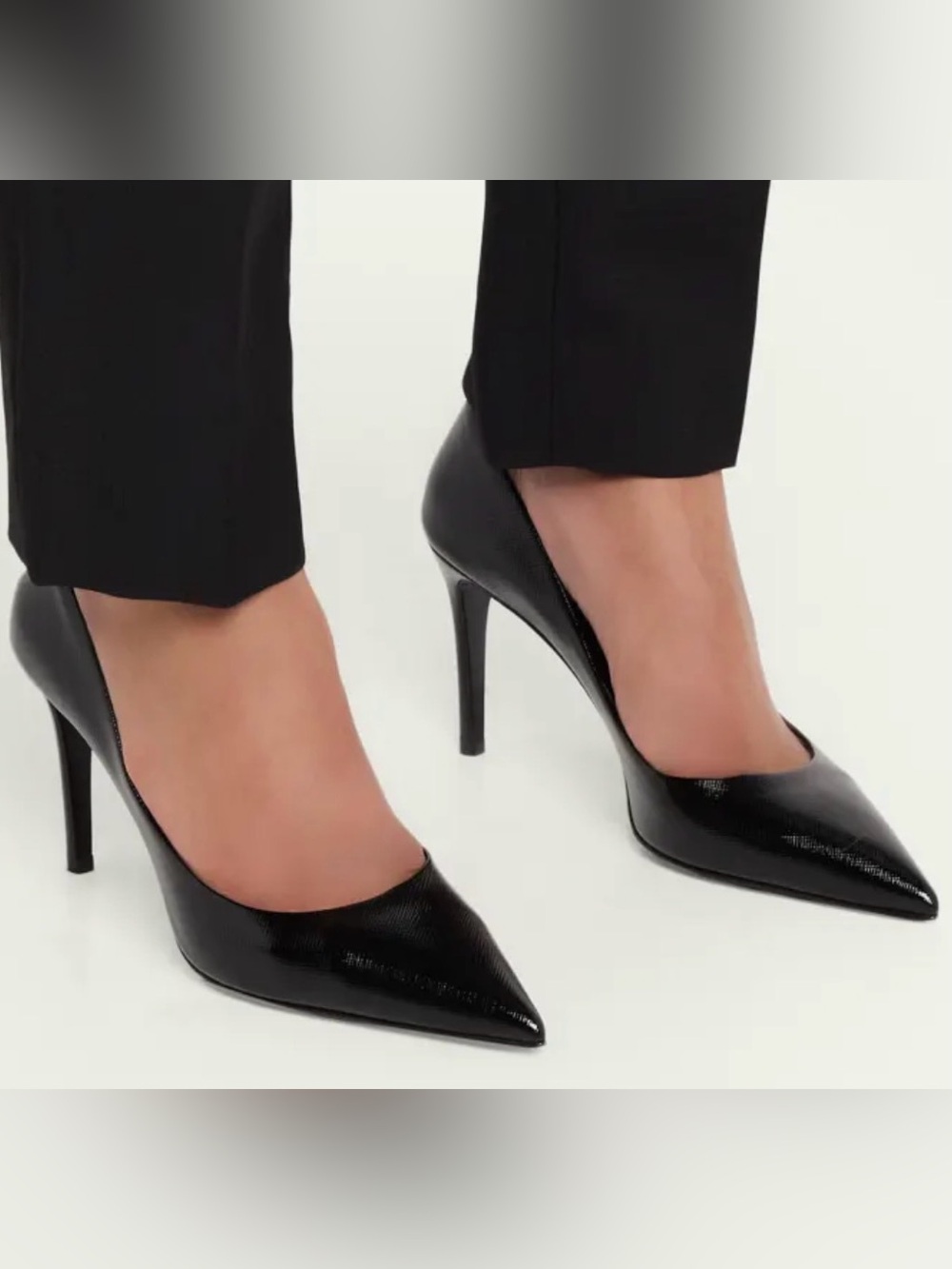 Prada saffiano leather pointed pumps - black size 40 eur/ 9 US